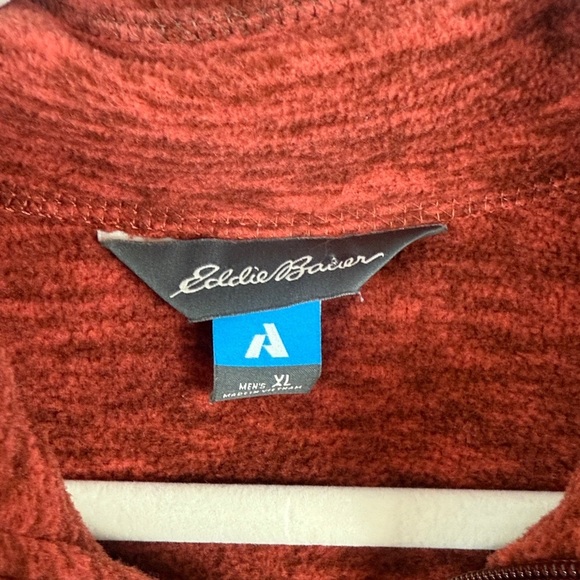 Eddie Bauer Men's Heathered Brick Red/Rust Full-Zip XL Jacket Gray Chest Panel - Picture 3 of 10